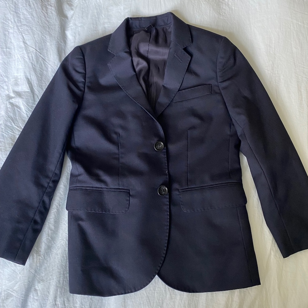 Crewcuts Ludlow Suit Jacket Navy Italian Wool - Size 7